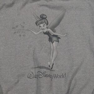 Walt Disney World Jacket Mens L Tinkerbell Tink Gray Zip Up Hoodie Sweatshirt